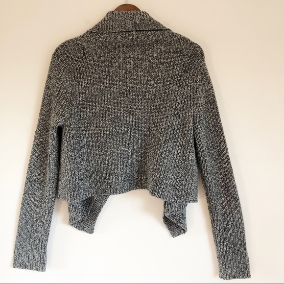 Express Marled Waterfall Cropped Cardigan Sweater Jacket, size Medium - Picture 10 of 16